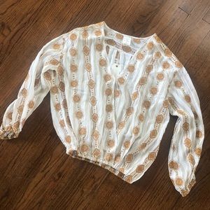 Flowy Embroidered Long Sleeve Top